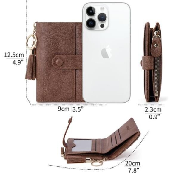 Womens Wallet Small, Card Holder Coffee - Picture 3 of 7